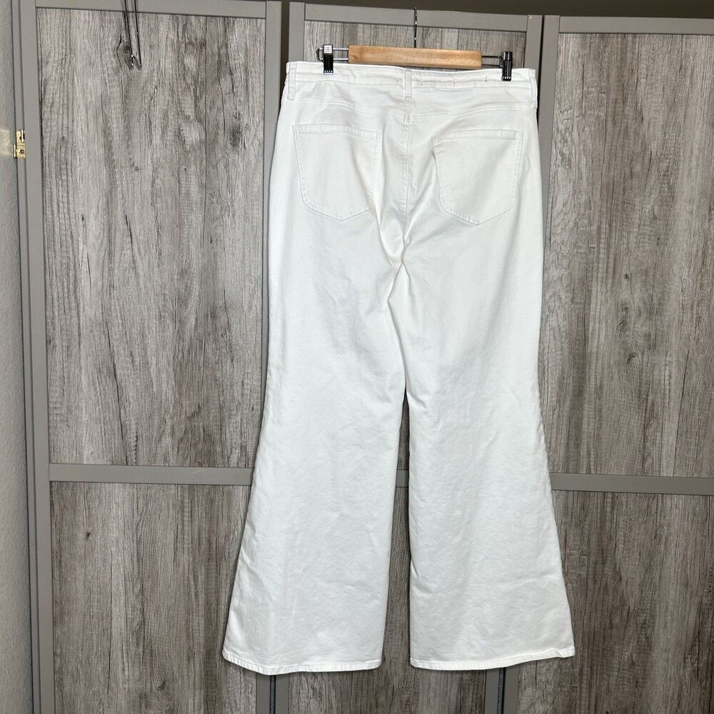 NYDJ MIA Palazzo Jeans Size 12 White Wide Leg High Rise Flare - Picture 5 of 8